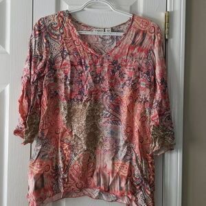 Cato shark bite  print blouse Sz S